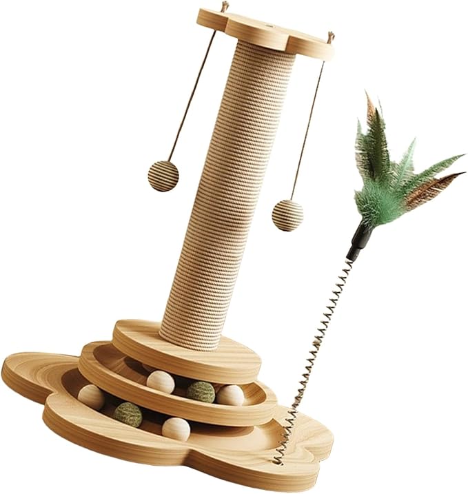 Kitten Furniture Bed Post Kitten Scratcher Toy for Pet Indoor Play Scratcher Sisal Scratch