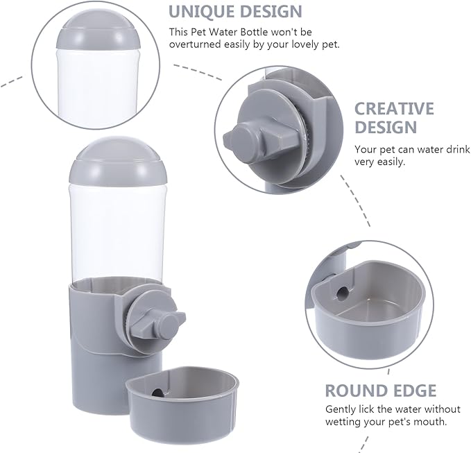 Happyyami Dog Hanging Water Feeder and Dispenser for Cats and Dogs Leak-Resistant Pet Water Holder Easy to Install Secure Design for Cages and Travel