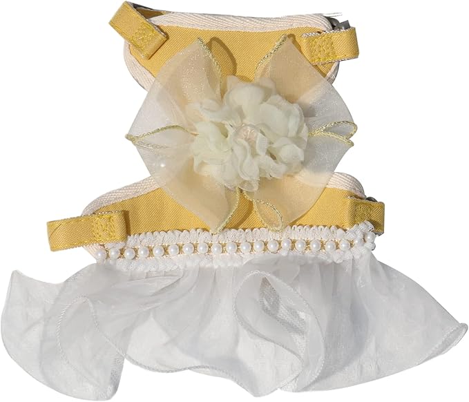 Cat Harness and Leash Set Escape Proof Travel Cat Harness for Small Cat and Large Cat Yellow Color Junsirs