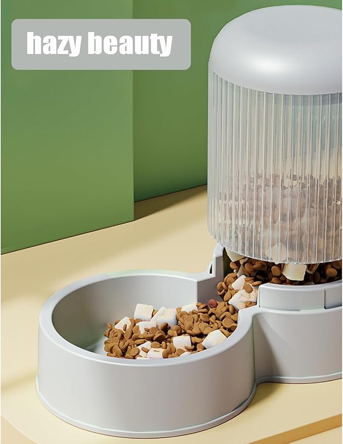 Automatic Cat Feeder and Cat Water Dispenser,Automatic Feeder and Water Dispenser 1 Gallon for Small Medium Big Dog Pets Puppy Kitten