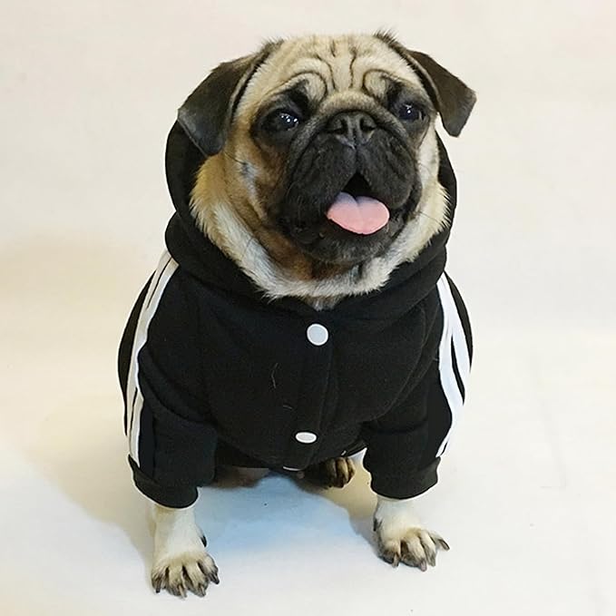 Cute Dog Hoodie Sweater Pajamas Tracksuit Coat Jacket Winter Clothes Clothing Jumpsuit 4-Legs Black for Cat Puppy Small Medium Big All Type Dogs (5X-Large)