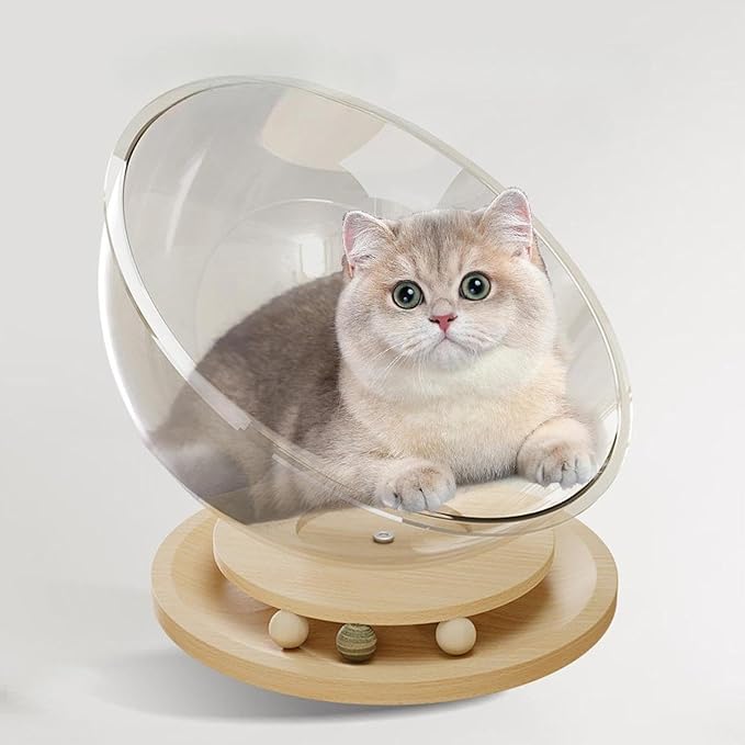Cat Beds Space Capsule Cat Bed Sleeping Nest Cat Hammock Wooden Stand Indoor Suitable for Small Animals Home Decoration Gift Giving, Density Board S