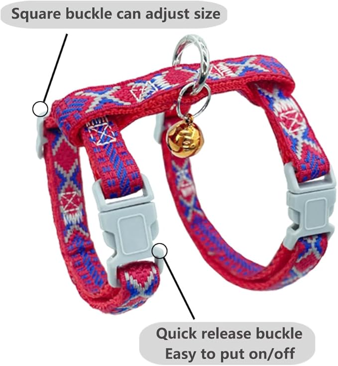 Freezx Cat Harness and Leash Set - Adjustable Escape Proof Cat Harness for Safe Walking - Lightweight Soft Travel Kitten Harness for Small Medium Cats