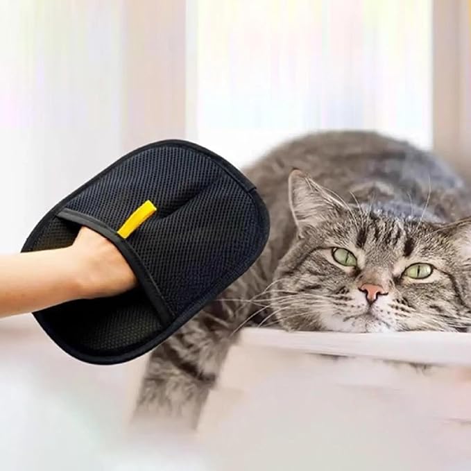 Pet Hair Removal Gloves, Electrostatic Cat Hair Remover Glove for Dog & Cat, Reusable Grooming & Cleaning Glove for Furniture, Car Seats, Couch, Clothing - Effortlessly Lint Dust Removal Tool