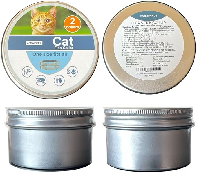 Flea and Tick Prevention for Cats - Collar - 2 Count - Adjustable