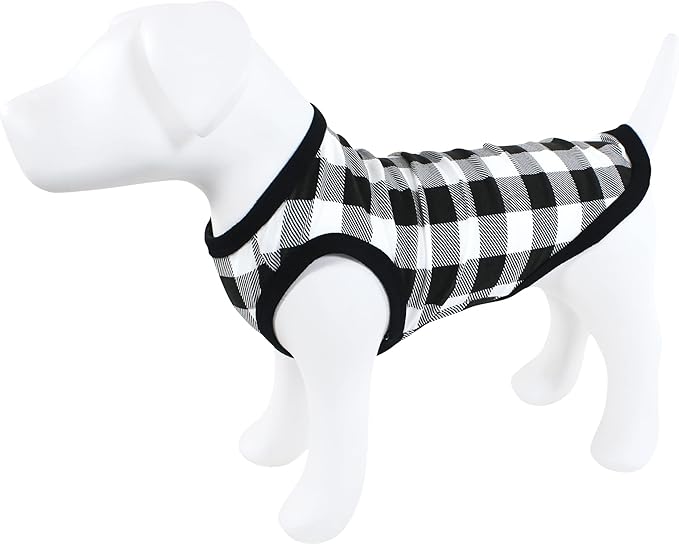 Luvable Friends Dog Pet Dog and Cats Cotton T-Shirts 2pk, Camo Plaid, Large
