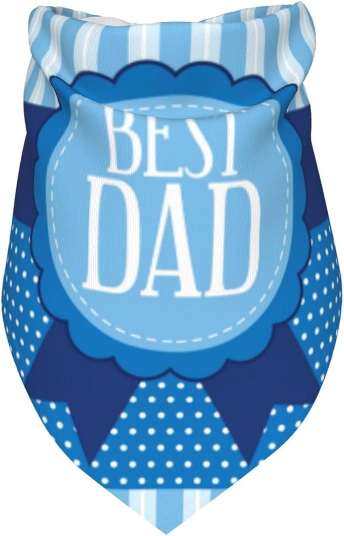 Happy Father's Day Dog Bandana Adjustable Reversible Triangle Dog Scarf Scarves Pet Bibs Costume Accessory Decor for Cats