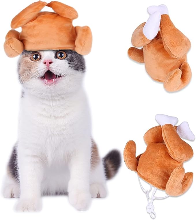 Thanksgiving Cat & Dog Turkey Headband - Funny Holiday Hat for Small Pets, Cats & Puppies