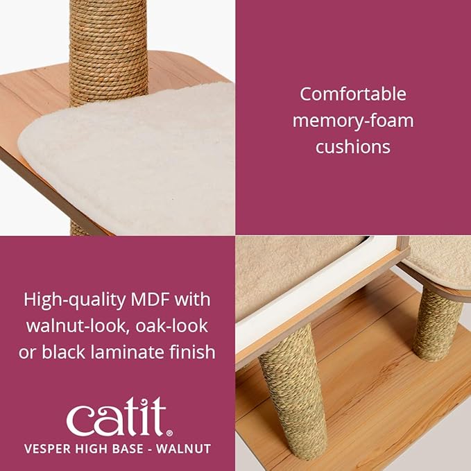 Vesper Cat Tree, High Base, Walnut, 52045