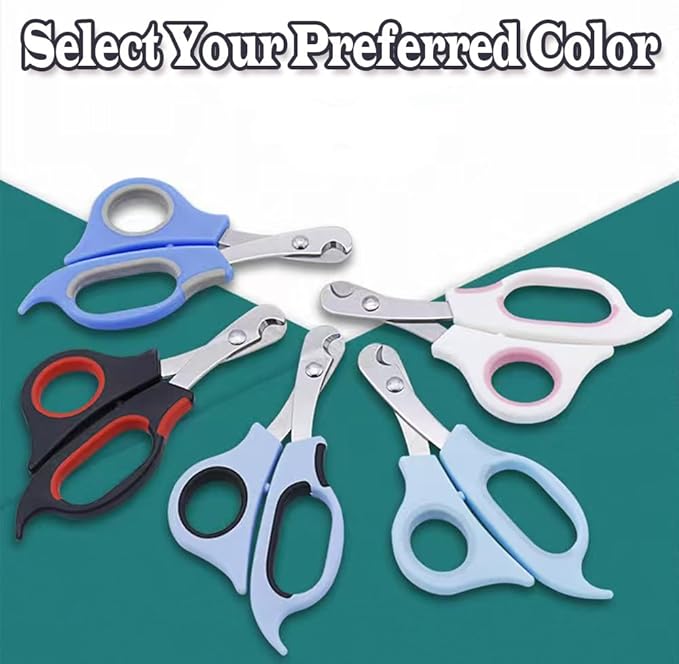 Pet Nail Clippers for Small Animals, Stainless Steel Cat Nail Trimmers with Non-Slip Handle, Safe & Sharp Claw Cutter for Puppies, Cats, Rabbits and Ferrets