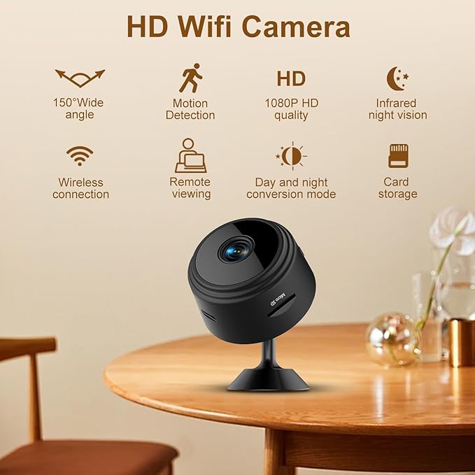 1080P Hidden Camera Spy Camera WiFi, Mini Nanny Cam with Night Vision, Motion Detection, Small Wireless Home Security Surveillance Cam for Indoor, Pet, Baby, Nanny Monitoring