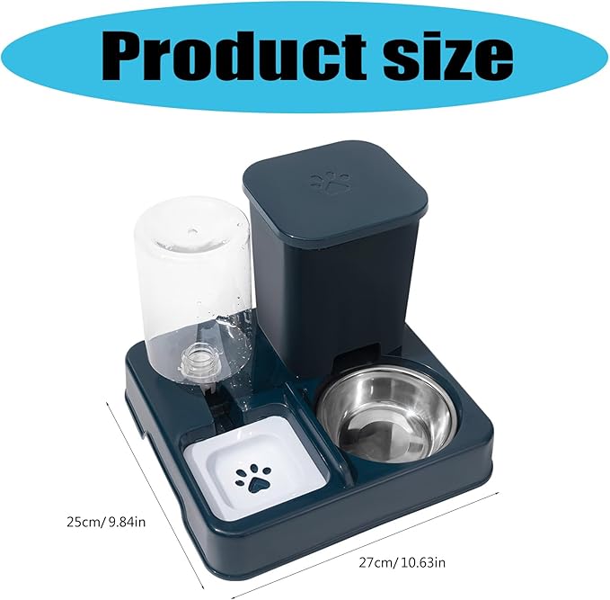 Dog Double Bowl Feeder Automatic Cats Food Container and Water Dispenser for Dog Daily Feeding Watering Supply Feeder for Food Dispenser