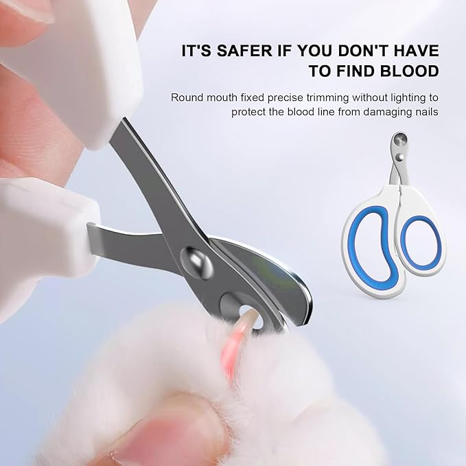 Aogeili Cat Claw Nail Clippers, Beginner Friendly Safety Trimmer, Pet Grooming Essentials Accessories with Stainless Steel Non Slip Handle for Kitten Puppy Rabbit Small Pets