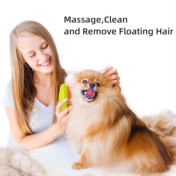2024 Multifunctional Pet Grooming Brush - 3-in-1 Detangling and Massage Comb for Removing Loose Hair from Cats and Dogs (Banana)