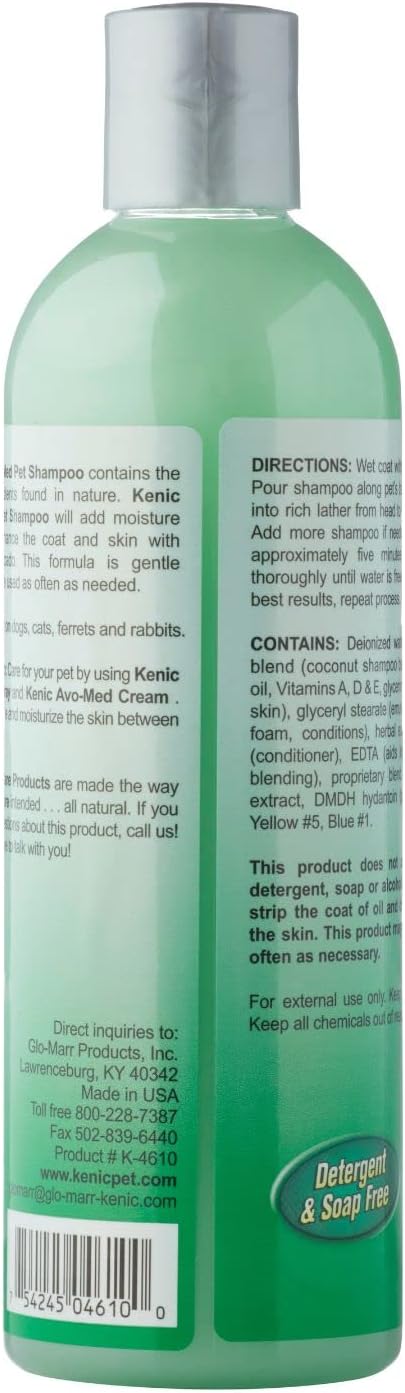 Kenic AVO-Med Conditioning Pet Shampoo – Ultra-Nourishing Avocado Blend for Dogs & Cats, Restorative Clean, Soap & Paraben-Free, Made in USA