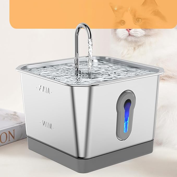 Cat Water Fountain,3.5L Stainless Steel Smart Automatic Water Circulation Pet Water Dispenser Pet Drinking Dispenser Inside Cat Drinking Fountain with App Alert for Home