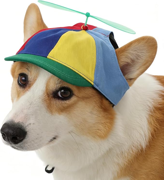 Pet Propeller Hat Cat Dog Colorful Pet Sun Protection Adjustable Baseball Cap Rainbow Pet Spinner Hat Funny Puppy Kitty Baseball Cap