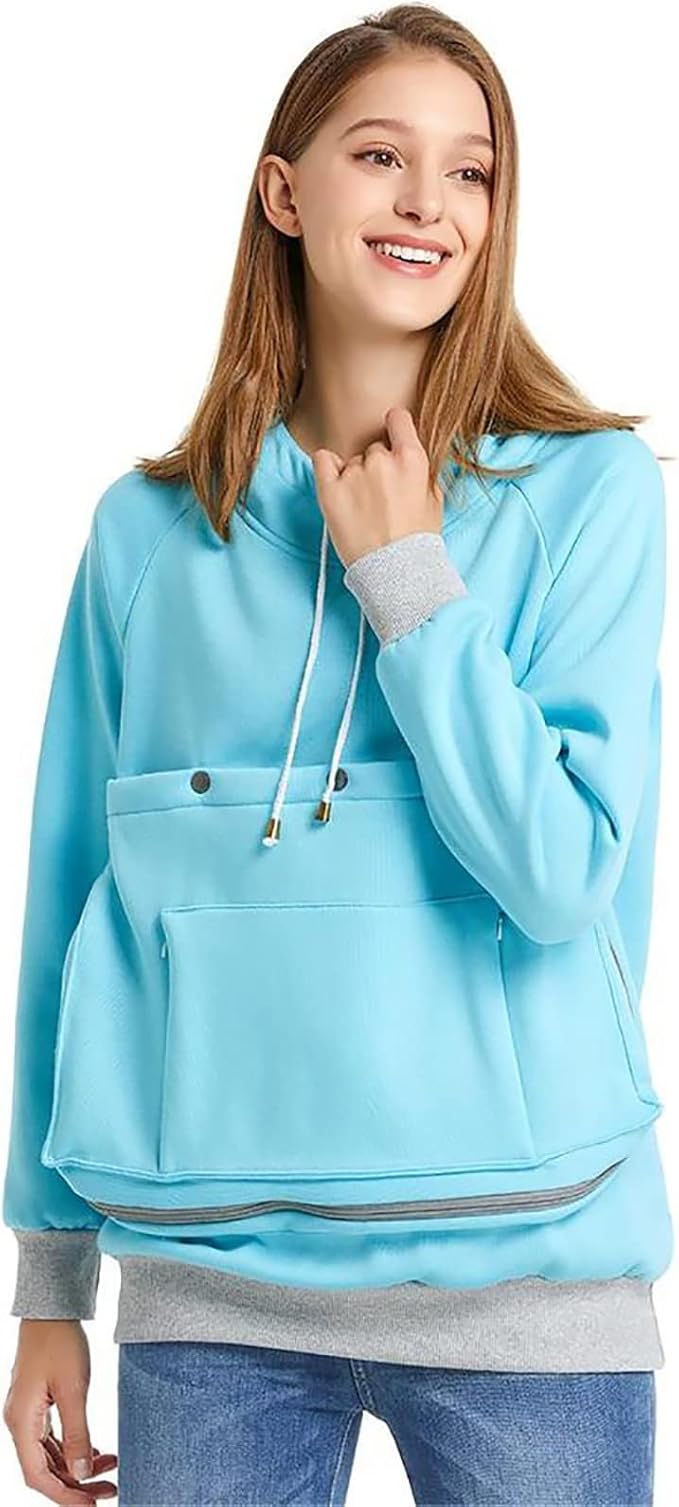 LINYUCHEN Cat Dog Carrier Hoodies – Puppy Kitten Carrying Sweatshirt Large Pet Pocket Pullover Top – Unisex Kangaroo Hoodies