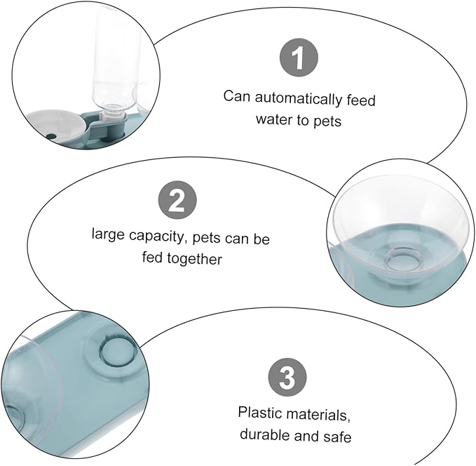 Automatic Pet Feeder Tilt Bowls and Water Bottle Food-Grade Dual-use Design for Cats Easy to Capacity