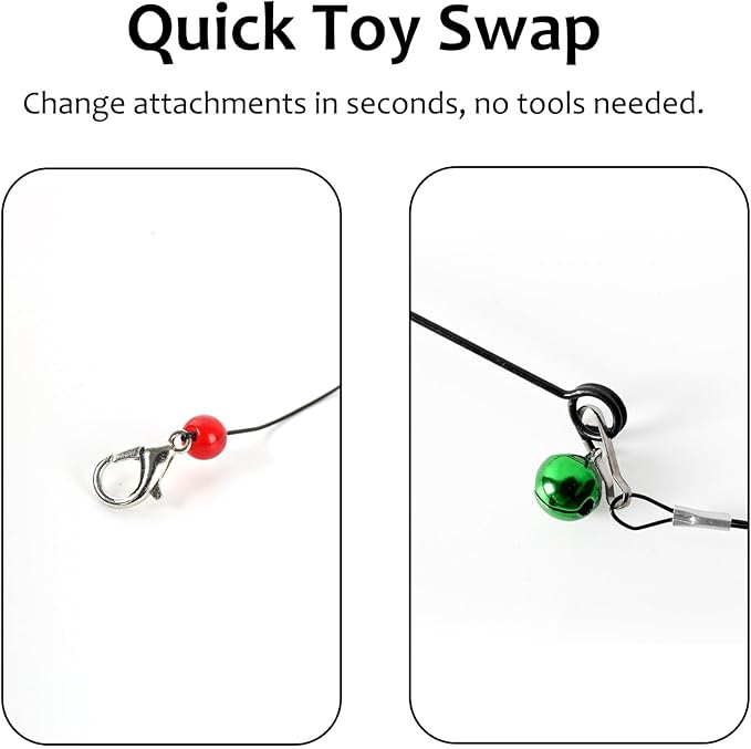 Interactive Cat Toy Bug Toys for Cats 4 Realistic Flying Bugs Cat Wand (4PC Insects Refills)