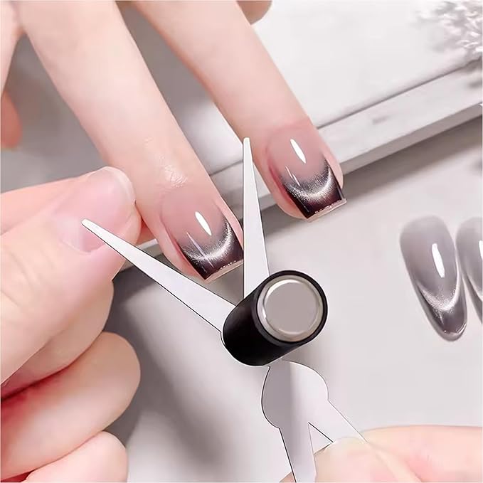 8pcs Cat Eye Nail Tools – Magnetic Pen, Cylindrical Magnets, Scissor & Y-Shaped Plates for French Heart Cat Eye Effect