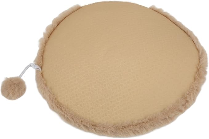 KANASI 1.6 Inch Round Faux Rabbit Fur Cat Bed, Replacement Pad for Pet Sleeping Mats for Windowsills Cages Kennels and Furniture (Grey)