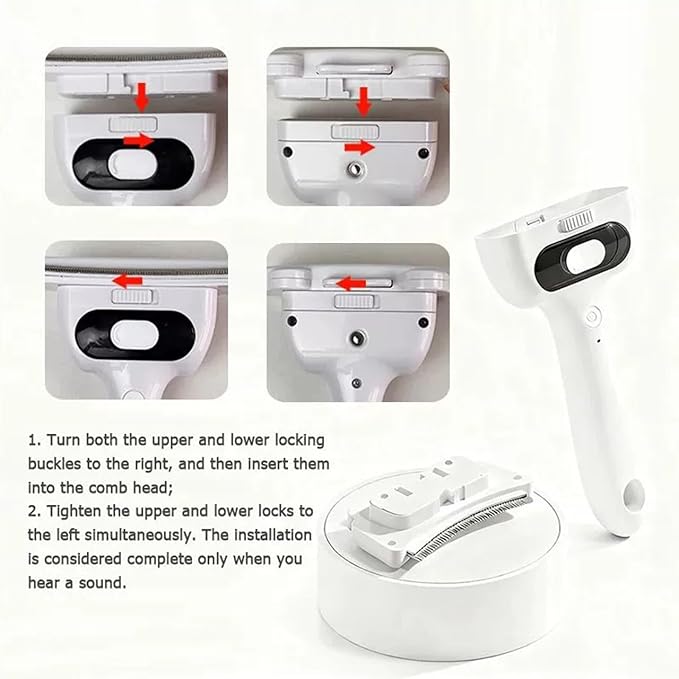 Bestselling Steam Pet Grooming Brush | One-Push Hair Removal for Cats Dogs Rabbits | 2-Level Adjustable Mist | USB Rechargeable | 304 Stainless Steel Teeth