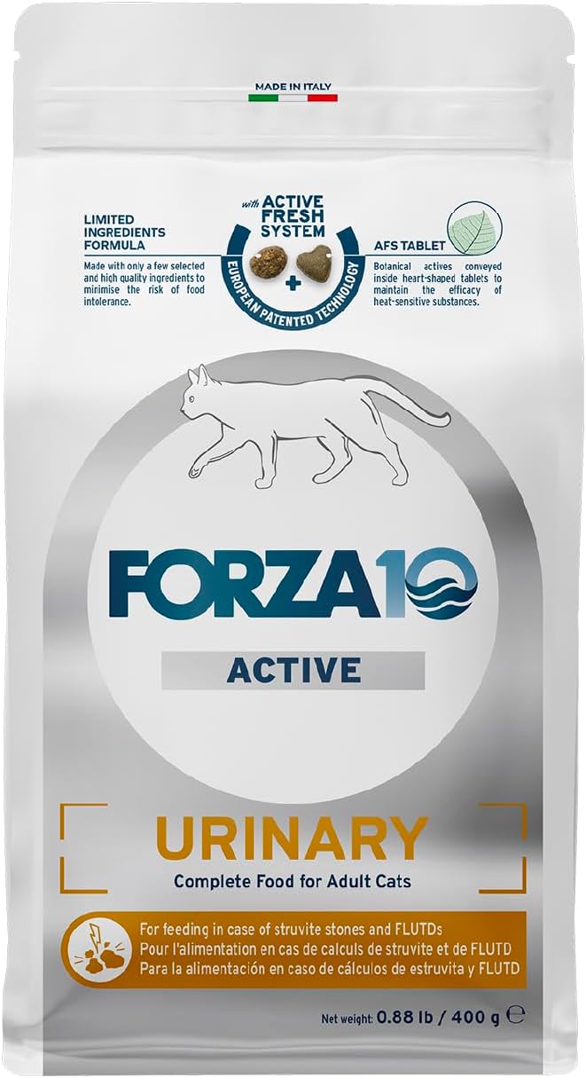 Forza10 - Cat Food, Vet-Apoorved Pet Food for Urinary Health and UTI Support, Non-GMO, Fish Flavor, Made in Italy (0.88 lb)