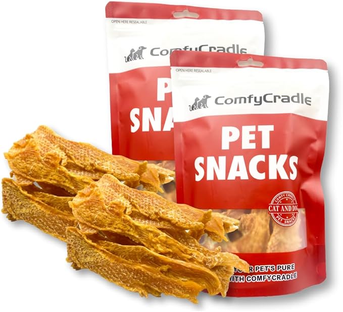 Air-Dried Chicken Jerky Dog Treats, High-Protein & Grain-Free Tender Snacks, All Natural Single Ingredient Training Reward for All Dogs, 5.29 Ounce (2 Pack x 5.29 Ounce(Pack of 2),Chicken)