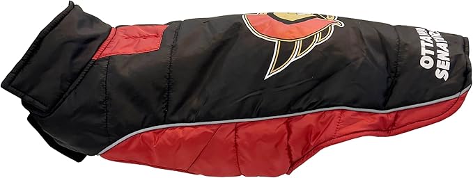 Pets First NHL Ottawa Senators Puffer Vest for Dogs & Cats, Size Large. Warm, Cozy, and Waterproof Dog Coat, for Small and Large Dogs/Cats. Best NHL Licensed PET Warming Sports Jacket