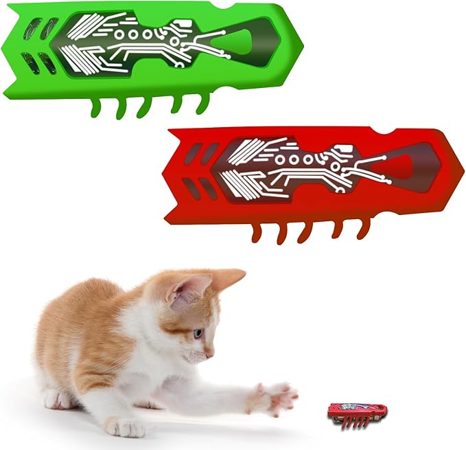 Cat Bug Toy, Cat Toys for Indoor Cats, Moving Electric Interactive Cat Toy to Kill Time and Keep Fit Automatic Cat Toy for Swatting Biting Hunting Kitten Toys, 2pcs