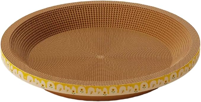 Round Cat Scratcher Pad Bed Round Cat Scratcher Board Interactive Toy Pet Cats Sleeping Bed for Small Medium Large Cats Kitty, 35cmx10cm
