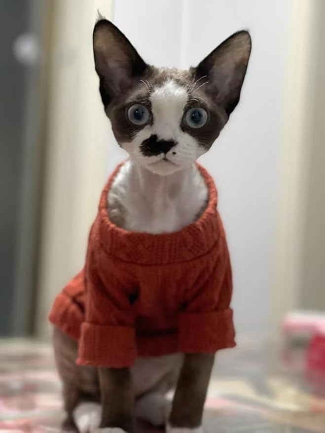 Kitten Clothes, Dog Cat Sweaters Pet Puppy Knitwear Costume Fall Winter Coat for Small Medium Cats Dog Girl Boy Fit 2.2-23lb
