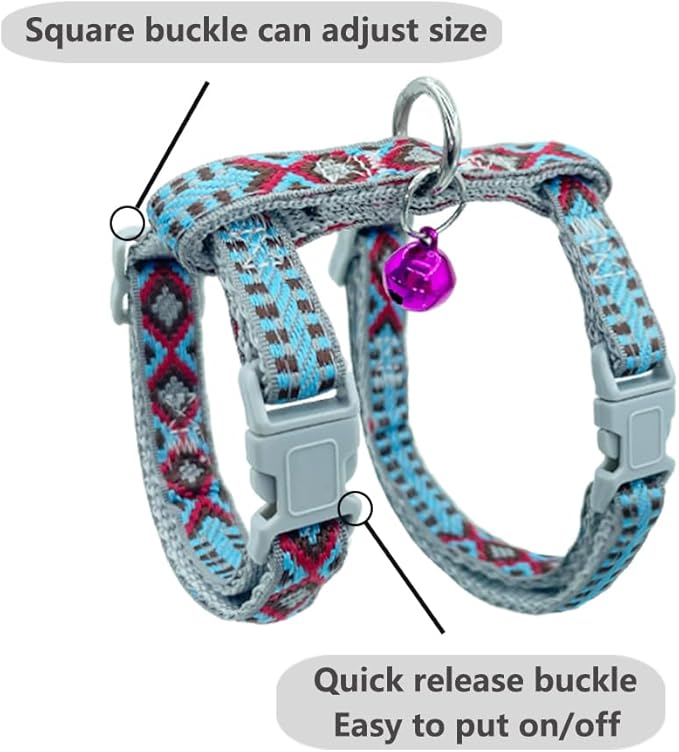 Freezx Cat Harness and Leash Set - Adjustable Escape Proof Cat Harness for Safe Walking - Lightweight Soft Travel Kitten Harness for Small Medium Cats