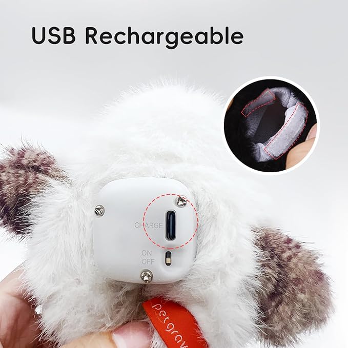 FUNNYDUCK Interactive Cat Toys for Indoor Cats, Flapping Bird Cat Toy with Chirping Sound, Touch Activated Flying Bird Cat Toy, Rechargeable Interactive Flappy Bird Cat Toys for Bored Indoor Cats