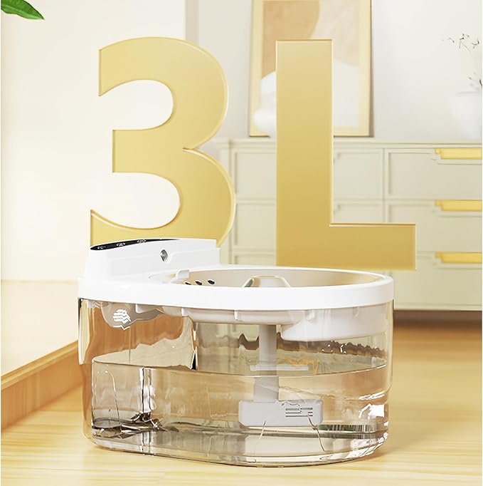 Pet Fountain - 3000ml Motion Sensor Rechargeable Dispenser | Cat Drinking Fountain Water Feeder | for Kitten Puppy Dog Watering Feeding Indoor Home Living Room Balcony