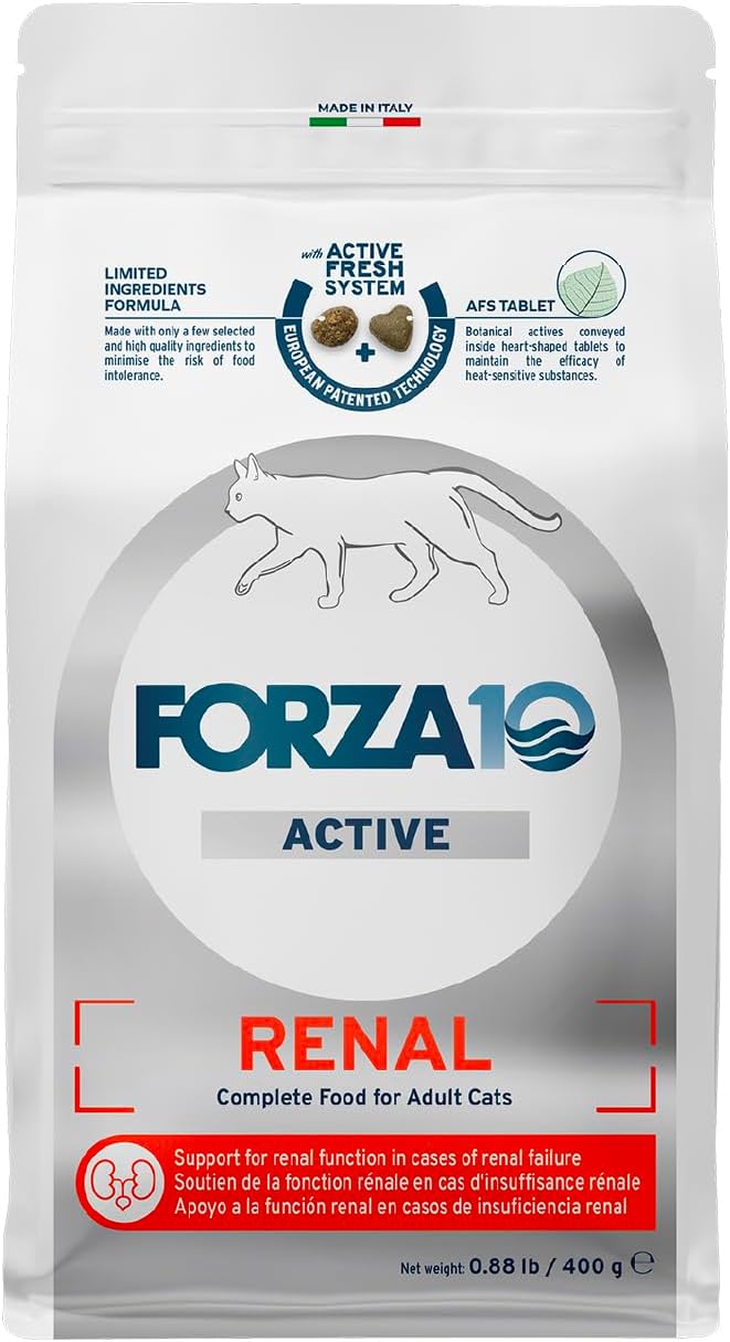 Forza10 - Cat Food, Vet-Apoorved Pet Food for Kidney Support, Non-GMO, Fish Flavor, Crafted for Adults, Made in Italy (0.88 lb)