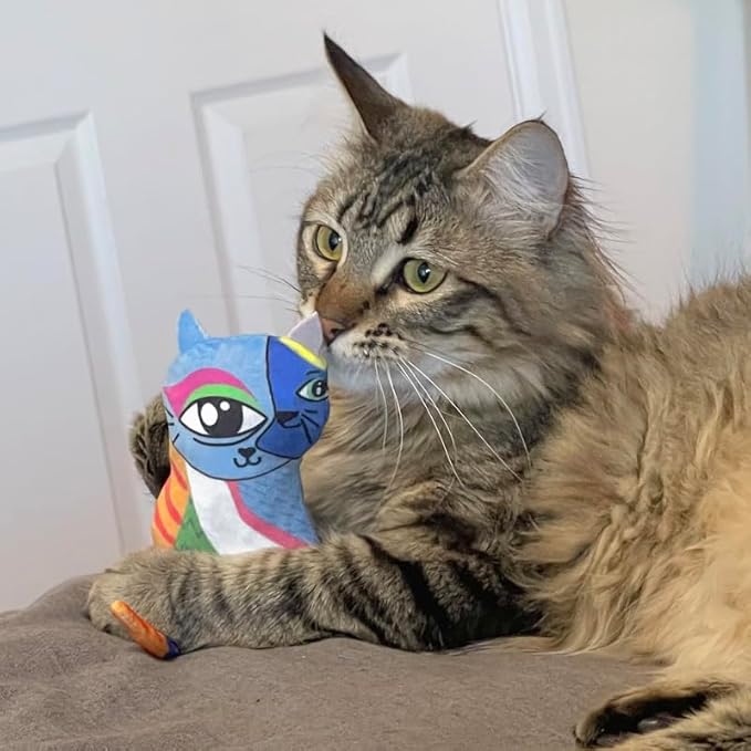 KONG Artz Cats - Crackling Cat Toys with Catnip, Ribbon and Tail (Bundle (Kahlo/Picasso and Dali/Van Gogh))