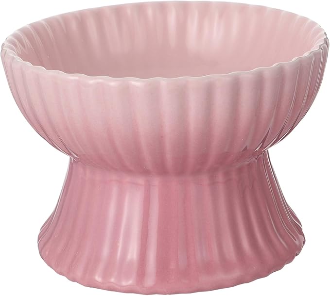 VICASKY Elevated Pet Food Bowl for Cats and Dogs Stylish Design Supports Healthy Eating Posture Easy Daily Feeding Vertical Stripes