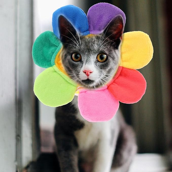Sunflower Cat Headdress 2pcs Set Decorative Pet Hat Floral Costume Summer Puppy Hat Household Cat Party Apparel