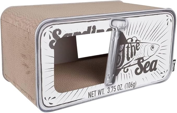 District 70 Sardine Cardboard Cat Scratcher, 60 x 30 x 30 cm, White