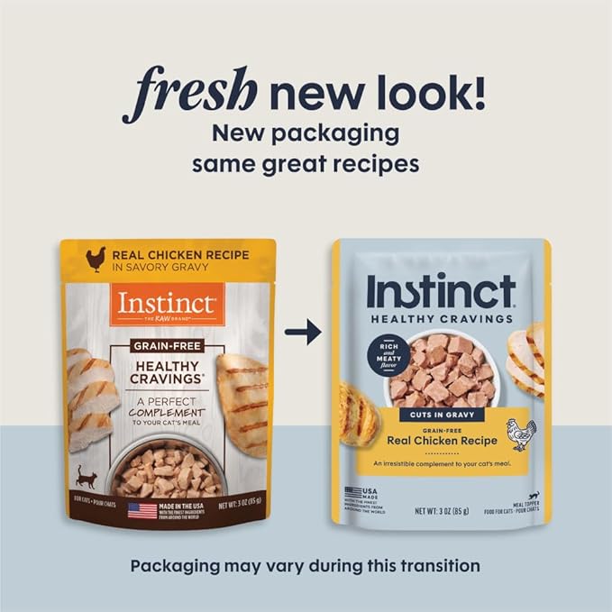 Instinct Healthy Cravings Grain Free Real Chicken Recipe Natural Wet Cat Food Topper by Nature's Variety, 3 Ounce (Pack of 24)