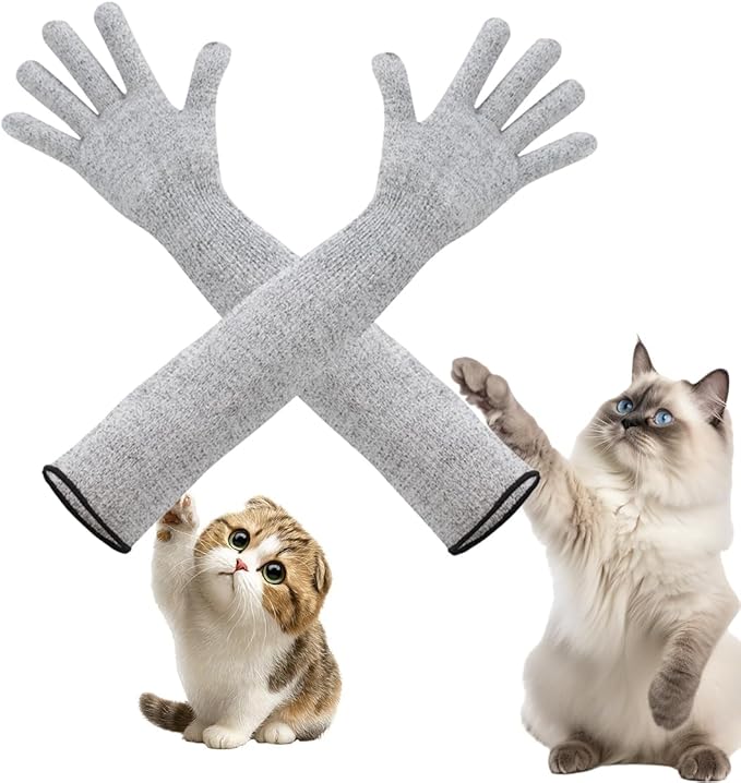 Pet Handling Gloves 16 Inch, Bite & Scratch Proof Arm Sleeves for Cat Grooming, Bathing and Nail Trimming, Long Protective Sleeves for Dogs, Vet Use, Animal Handling