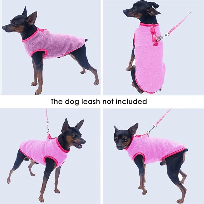 Dog Fleece Sweater, Soft Dog Vest Apparel Sleeveless Puppy Winter Cold Weather Clothes Doggie Jacket Pullover for Small Medium Dogs and Cats (X-Small, Pink)
