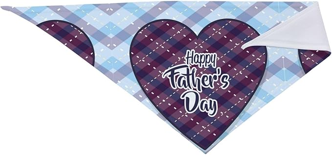 Happy Father's Day Dog Bandana Adjustable Reversible Triangle Dog Scarf Scarves Pet Bibs Costume Accessory Decor for Cats