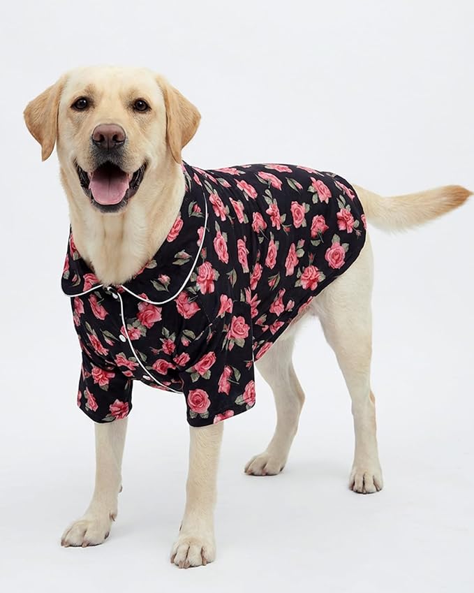 CuteBone Two-Leg Velvet Pet Pajamas Girl Dog Clothes - Soft, Cozy, and Stretchy Boy Pjs for Medium, Large Dogs and Cats Winter Sleepwear Apparel LTP05-4XL