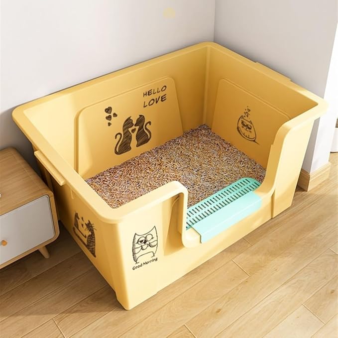 Pet Supplies, Litter Box for Large Cats,High Sides, Anti-Splash, Multi-Cat Use