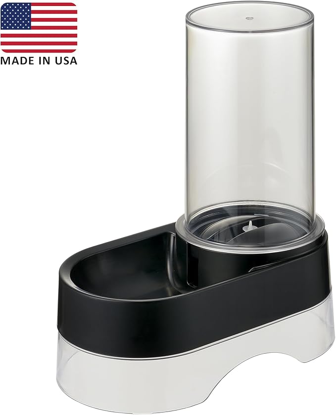 Richell: Elevated Gravity Water Dispenser - Black - Pet, Dogs & Cats, 1 Gallon Capacity Clear Tank, BPA-Free Plastic, Optional Height Stand