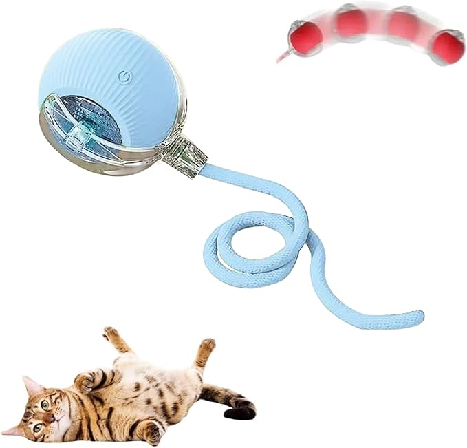 Interactive Cat Toys for Indoor Cats, 2026 New Interactive Pet Toy Ball, Cat Toy Ball for Bored Indoor Cats, Smart Rolling Ball for Dogs & Cats (Blue)