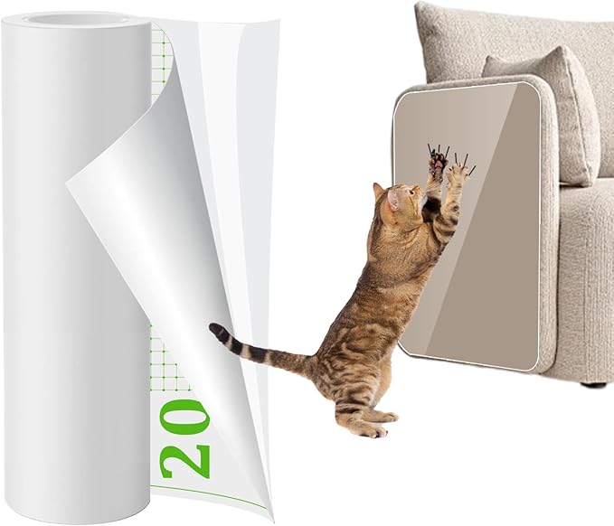 Cat Scratch Furniture Protector, 20-Pack Anti-Scratch Couch Protector from Cat Claws, Specially Designed for Leather Furniture, Easy to Remove, No Pins